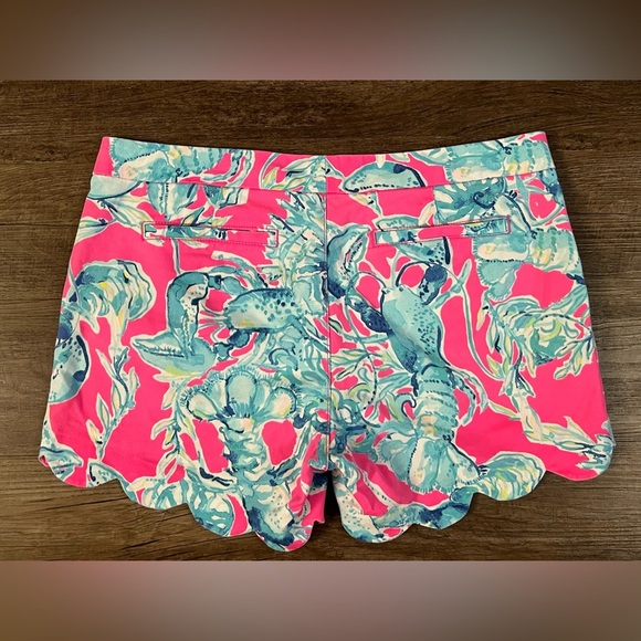 Lilly Pulitzer RAZ BERRY LOBSTERS IN LOVE Buttercup Shorts Size 6 EUC‎ I23 - Picture 2 of 10